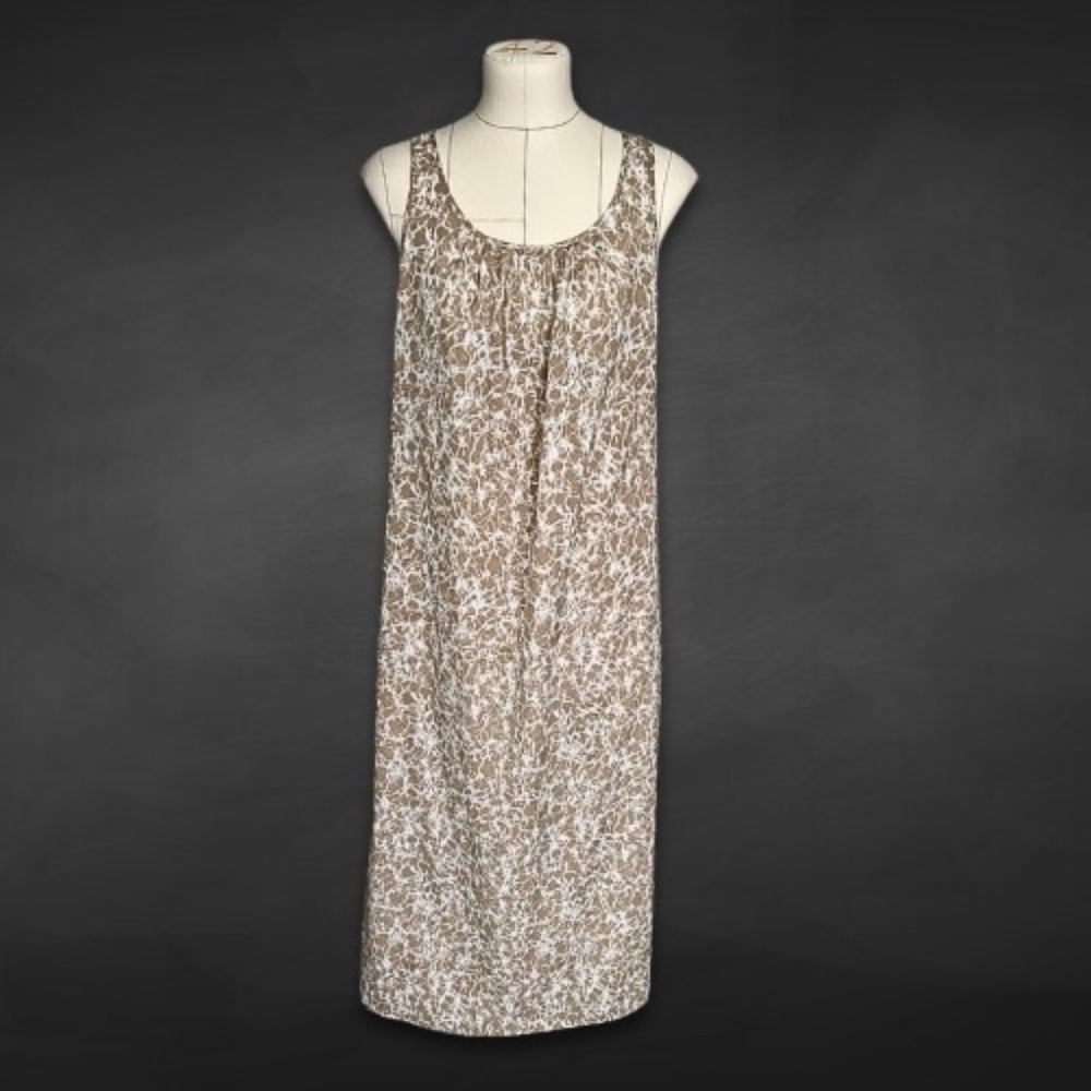 Michael Kors Maxi Dress Tie Dye Racerback Draped‎ Neckline Beige/Cream Small NWT